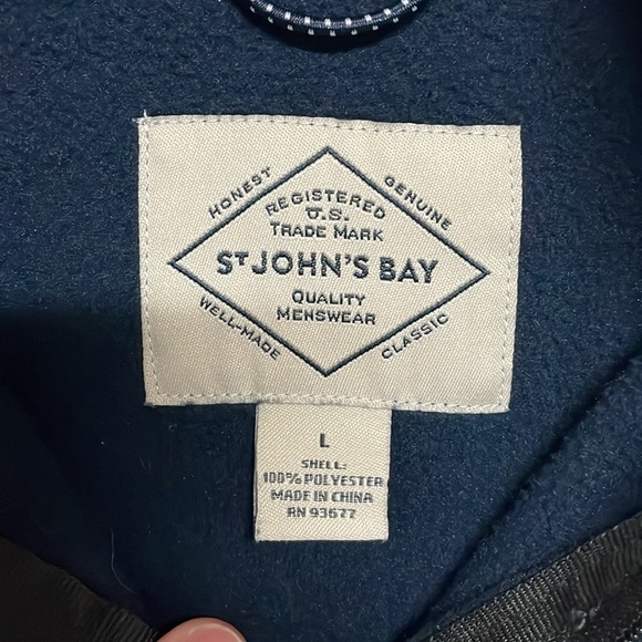 St John’s Bay size large navy quarter zip pullover fleece top - Picture 3 of 6